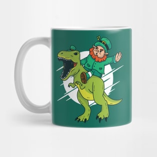 Leprechaun Riding T-Rex Mug